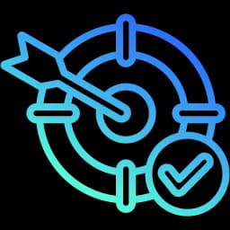 Icon of enhanced accuracy and consistency, representing AI visual inspection achieving high precision and reliable flaw detection.