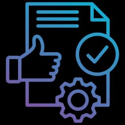 Icon of improved quality and compliance, illustrating AI visual inspection ensuring adherence to industry standards and regulations