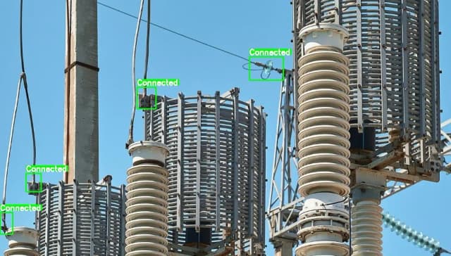 AI inspection in energy and utilities to check wind turbine blades, detect solar panel defects, and monitor power grid assets.