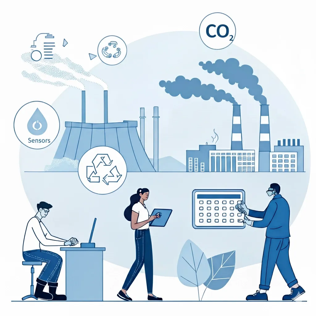 Operational Sustainability Platform for Industrial Operations monitoring carbon emissions, Scope 1 and Scope 2 emissions, and GHG reporting.